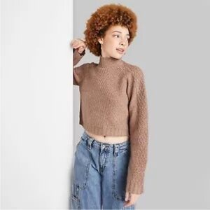Target Mock Turtleneck Boxy Pullover Sweater - Wild Fable Brown S